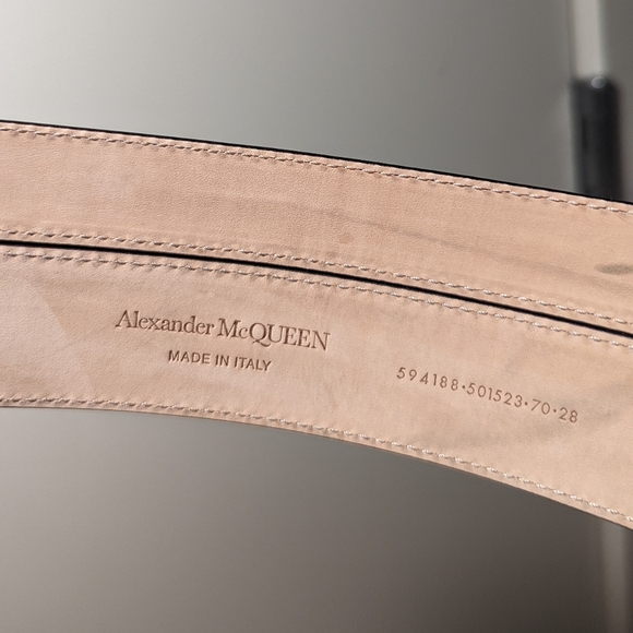 RARE Alexander McQueen Double Belt Navy and Silver Hardware - Picture 2 of 3